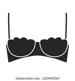 Bra vector icon.Outline vector icon isolated on white background bra.