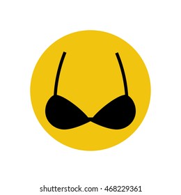 Bra vector illustration on the yellow background. Lingerie. Vector illustration