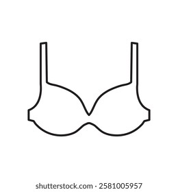 Bra, women underwear icon. vector flat black simple linear illustration for web and app..eps