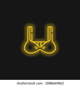 Bra yellow glowing neon icon