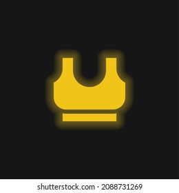 Bra yellow glowing neon icon