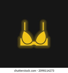 Bra yellow glowing neon icon