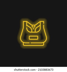 Bra yellow glowing neon icon