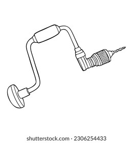 brace drill line vector illustration,isolated on white background,top view