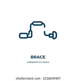 Brace icon. Linear vector illustration from carpentry diy tools collection. Outline brace icon vector. Thin line symbol for use on web and mobile apps, logo, print media.