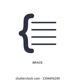 brace icon. Simple element illustration from music and media concept. brace editable symbol design on white background. Can be use for web and mobile.