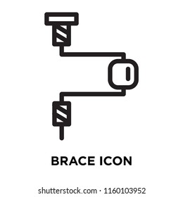 Brace icon vector isolated on white background, Brace transparent sign , line symbol or linear element design in outline style