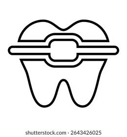 brace line icon design. brace thin black outline symbol vector illustration. editable stroke icon on transparent background.