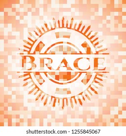 Brace orange mosaic emblem