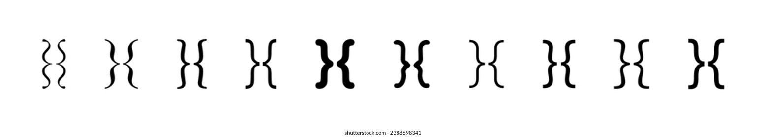 Brace vector icon. Bracket sings set. Curly, Parentheses, Punctuation symbol illustration.