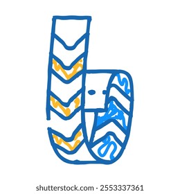 bracelet badge doodle icon sketch vector. bracelet badge sign. isolated symbol illustration