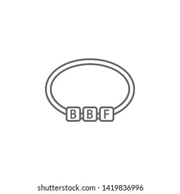 bracelet bff friendship outline icon. Elements of friendship line icon. Signs, symbols and vectors can be used for web, logo, mobile app, UI, UX