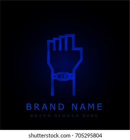 Bracelet blue chromium metallic logo