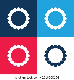Bracelet blue and red four color minimal icon set