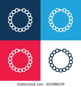 Bracelet blue and red four color minimal icon set