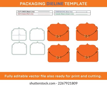 Bracelet Card, Dieline Template design