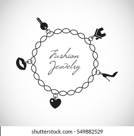 Bracelet with charms pendants vector 