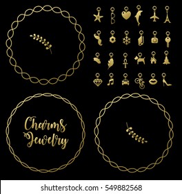 Bracelet with charms pendants vector 