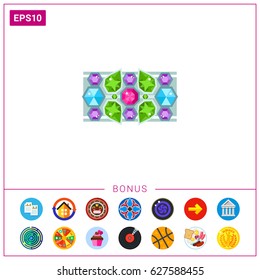 Bracelet with colorful gems vector icon