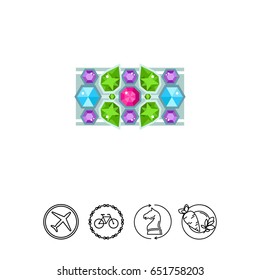 Bracelet with colorful gems vector icon