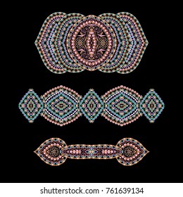 Bracelet ethnic design. Geometric colorful traditional pattern. Vector print with decorative elements   for embroidery, for women's clothing.