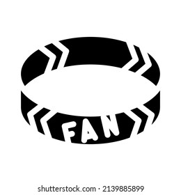 bracelet fan glyph icon vector. bracelet fan sign. isolated contour symbol black illustration