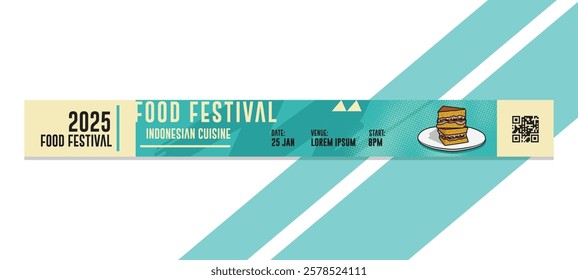 Bracelet Food Festival Flat Design Template Vector