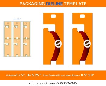 Bracelet Hanging Box, Dieline Template 