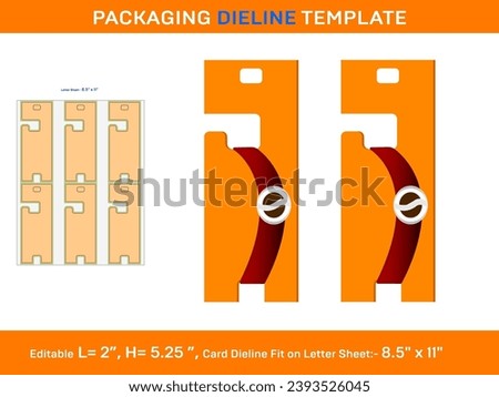 Bracelet Hanging Box, Dieline Template 
