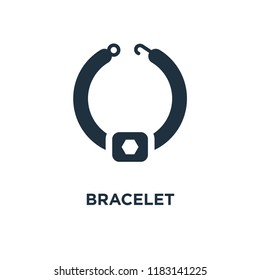 Bracelet icon. Black filled vector illustration. Bracelet symbol on white background. Can be used in web and mobile.