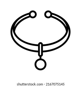 Bracelet Icon. Line Art Style Design Isolated On White Background