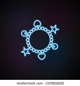 bracelet icon in neon style. One of Woman Accessories collection icon can be used for UI, UX