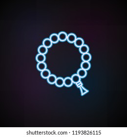 bracelet icon in neon style. One of Woman Accessories collection icon can be used for UI, UX