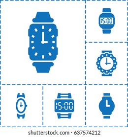 Bracelet icon. set of 6 bracelet filled icons such as wrist watch, wrist watch for woman