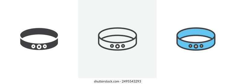 Icono de la pulsera colección sobre fondo blanco.