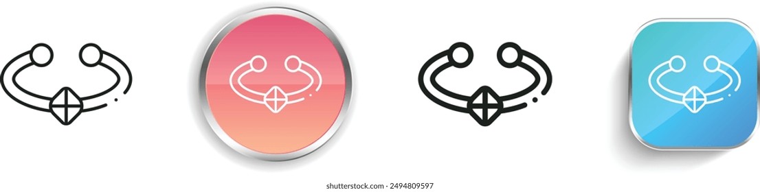 bracelet icon. Thin Linear, Regular and Button Style Design Isolated On White Background