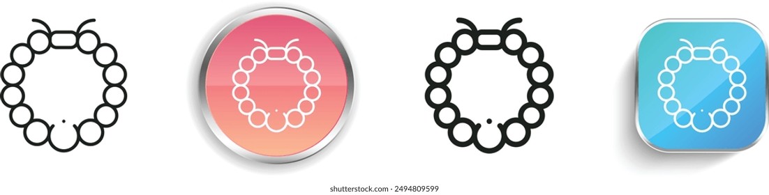 bracelet icon. Thin Linear, Regular and Button Style Design Isolated On White Background