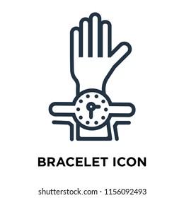 Bracelet icon vector isolated on white background, Bracelet transparent sign , thin symbols or lined elements in outline style
