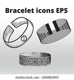 Bracelet-Ikonen-Linie einzeln oder Logo einzelne Zeichen-Symbol Vektor,rechte Symbole in gefüllt, Umriss- und Strichstil Sammlung hochwertiger, schwarzer Vektorgrafik