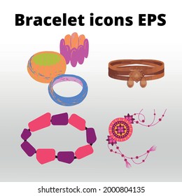 Bracelet icons  line  isolated or logo isolated sign symbol vector,right icons in filled,outline and stroke style Collection of high quality color style vector illustration
