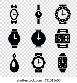 Bracelet icons set. set of 9 bracelet filled icons such as wrist watch, earring, wrist watch for woman