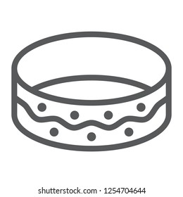 Bracelet line icon, jewellery and accessory, bangle sign, vector graphics, a linear pattern on a white background, eps 10.