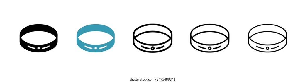 Conjunto de Vector de icono de línea de pulsera.