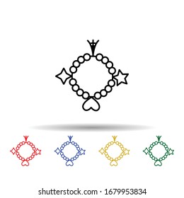 Bracelet multi color icon. Simple thin line, outline vector of jewelry icons for ui and ux, website or mobile application
