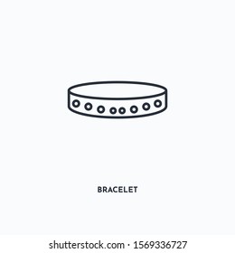 Bracelet outline icon. Simple linear element illustration. Isolated line Bracelet icon on white background. Thin stroke sign can be used for web, mobile and UI.