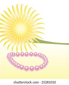 Bracelet from pink pearls