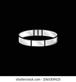 Icono metálico plateado de pulsera