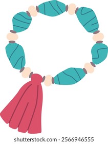 Bracelet with tassel bijouterie accessory vector illustration