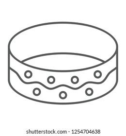 Bracelet thin line icon, jewellery and accessory, bangle sign, vector graphics, a linear pattern on a white background, eps 10.