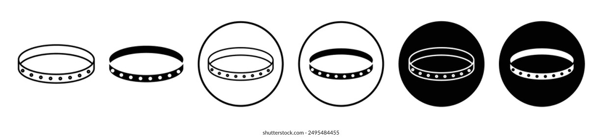 Bracelet thin line vector icon set.